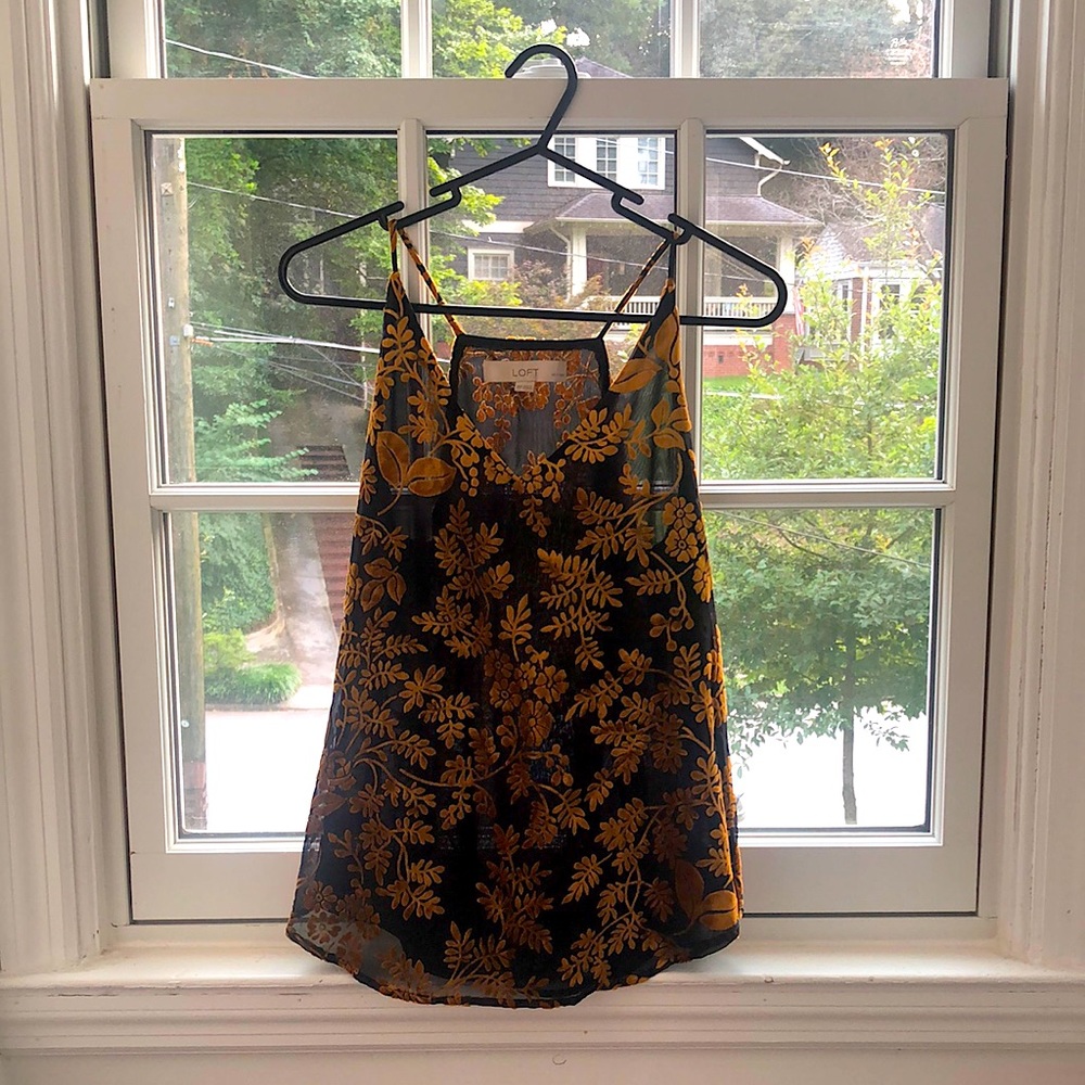 Loft Velvet Chiffon Tank